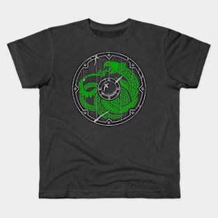 Jourmungand Shield (Green Line) Kids T-Shirt